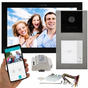 Wideodomofon WIFI Vidos X M14B-X + S11-1 FullHD Duży monitor Android Podczerwień RFID MicroSD